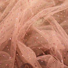 Ткань Сетка с камнями (розовый)